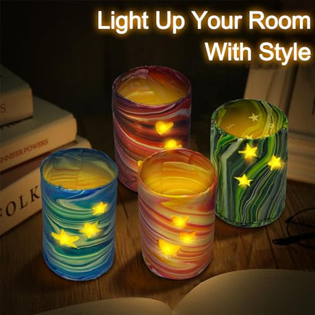 MHMYDIS Make Your Own Clay Luminaries - Arts and Crafts Clay kit for Boys Girls and Teens Age 6 7 8 9 10 11 12 Year Old and up - Make 4 Clay Lantern MHMYDIS