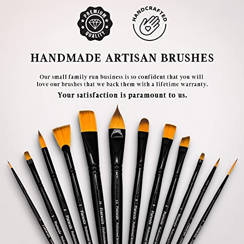  Set of 7 Flat Paint Brushes for Acrylic Painting, Soft