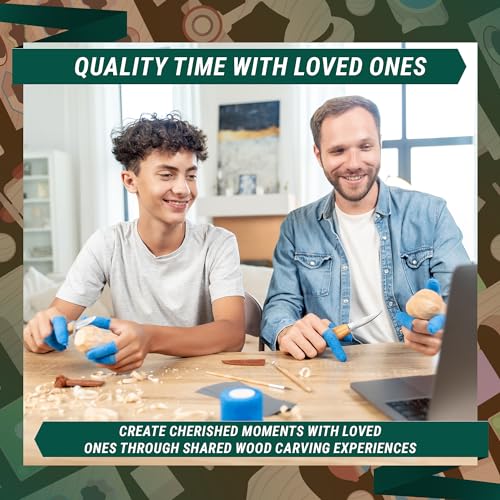 BeaverCraft Wood Carving Kit for Beginners DIY Kits for Adults & Kids Woodworking Kit Whittling Knife Set – Craft Hobby Kits for Adults Teens Hobbies BeaverCraft