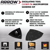 Arrow OSC9500-A Oscillating MultiTool Kit, Sander Tool, and Drywall Saw, Use for Polishing, Grinding, Scraping, Includes Storage Tool Bag, Titanium Arrow Fastener