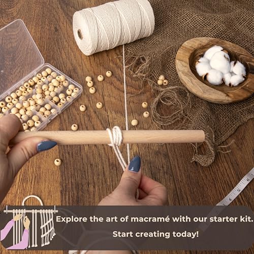 MIGO Creates Macrame Kits for Adults Beginners with 112 Macrame Supplies and 5 Projects Book: This DIY Macrame Kit Includes 165 Yards Macrame Cord - WoodArtSupply