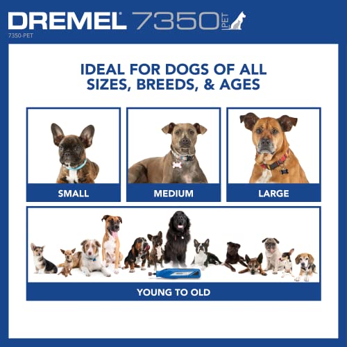 Dremel 7350-PET 4V Pet & Dog Nail Grinder, Easy-To-Use & Safe Nail Trimmer, Professional Pet Grooming Kit - Works on Large, Medium, Small Dogs & Cats - WoodArtSupply