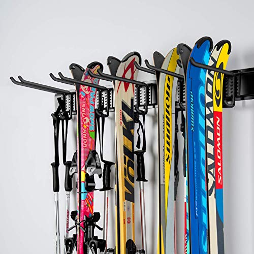 WALMANN Wall Mount Tool Organizer, Mop and Broom Holder, Garage Storage Rack, Heavy Duty Garden Tool Storage Organization System, Holds Up to 300lbs WALMANN