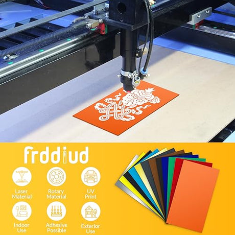 Frddiud Laser Engraving Blank ABS Double Color Plastic Sheet, 11.8x7.9x0.05 inch Materials Double Color Plastic Sheet for Interior Signs, Badges, DIY Frddiud