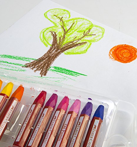 Faber-Castell Blendable Oil Pastels In Durable Storage Case- 24 Vibrant Colors - Non-Toxic Pastels for Kids Faber-Castell