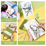 Arrtx Premium Hardcover Sketch Book, 60 Sheets/120 Pages, 180 GSM Thick Acid-Free Drawing Paper, Hardbound Sketch Pad with Inner Pocket, Green Arrtx