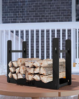 YEFU Mini Firewood Rack for Solo Mesa Stove Mesa XL, 12in Logs Holder for Outdoor Indoor Fireplace, Wood Lumber Storage Organizer, Carbon Steel Small YEFU