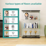 LFT HUIMEI2Y 3-Shelf Tempered Glass Display Cabinet with Double Doors - Quick Install Black Curio Storage LFT HUIMEI2Y