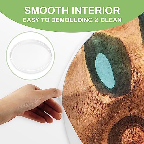 Large Epoxy Resin Molds Round, 24" Resin Molds Silicone,Tray Epoxy Mold Silicone with Wooden Frame for Charcuterie Board, River Resin Coffee Table, Sienson