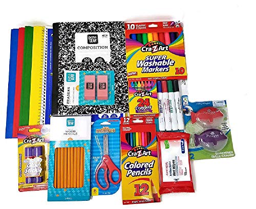 Grand Bay Market School Supplies Bundle for Pre-K to 3rd Grade with Dry Erase Markers,Paper Prong Folders,Wet Grand Bay Market