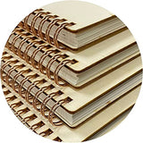 4 Pieces B6 Wooden Cover Sketchbook 80 Blank Pages Jounal Notebook 7 x 5 in Blank Spiral Notebook for Crafts Cregugua