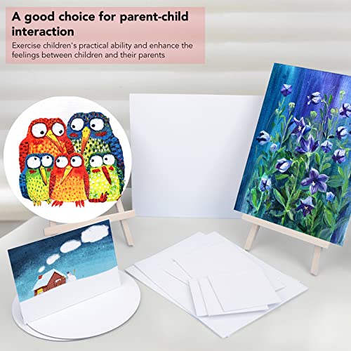 ESRICH Canvases for Painting Blank Cotton Canvas Boards 21Pack with 7 Size 4x4, 5x7, 8x10, 9x12, 11x14，Round Canvas with D8, D10, 3 of Each, Painting ESRICH