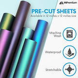 MiPremium Chameleon Heat Transfer Vinyl Iron On HTV Compatible with Cricut Air & Expression Silhouette Cameo & Other Cutters. Assorted Gradient MiPremium