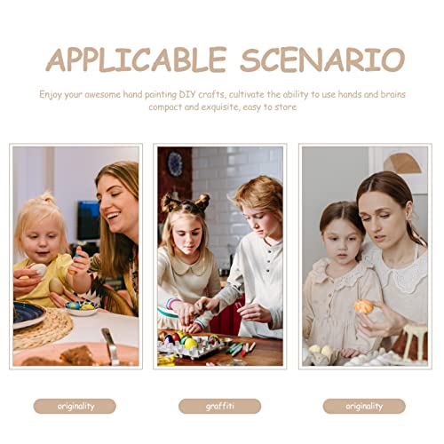 COHEALI Unfinished Wood Cutouts 75pcs Unfinished Easter Wood Slices Easter Egg Wooden Cutout Wood DIY Wooden Easter Ornaments Crafts Egg Cutouts COHEALI