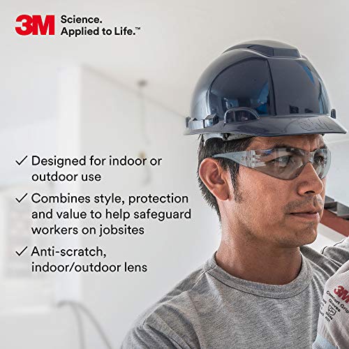 3M Safety Glasses, Virtua, ANSI Z87, 20 Pairs, Indoor/Outdoor Clear Hard Coat Lens, Clear Frame