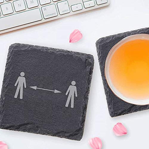 12 Pack 4 x 4 Inch Gorgeous Black Slate Stone Coasters Bulk Square Slate for Drink Bar Kitchen Home, Handmade Natural Rough Edge, Set of 12 MONKEY SUN