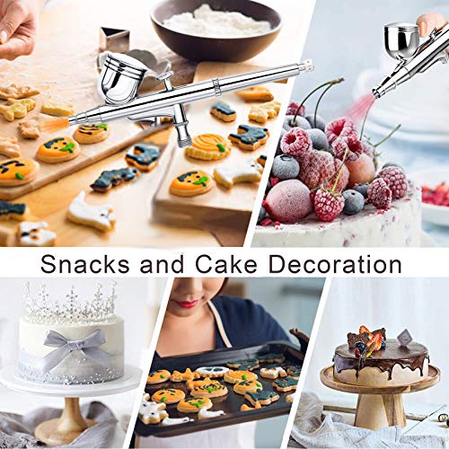 Airbrush Kit Portable Dual-Action Airbrush Gun and Mini Air Compressor Set for Make up,Art Painting,Tattoo,Cake,Manicure, Spray Model,Craft,and More Spedertool