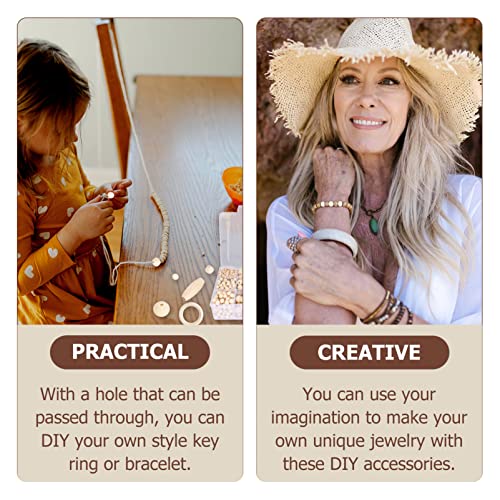 ABOOFAN 1 Box Wooden Bead Set Vintage Loose Beads Jewelry Making Supplies Unfinished Wood Hearts Wooden Hair Beads Unfinished Wood Beads DIY Wood ABOOFAN