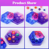 KISREL Dice and Dice Box Resin Molds Silicone, DND Dice and Dice Organizer Epoxy Resin Molds with 7 Standard Stereoscopic Dice Cavities, Silicone KISREL