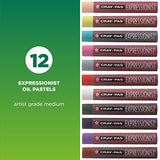 SAKURA Cray-Pas Expressionist Oil Pastel Set - Soft Oil Pastels for Artists - 12 Colors SAKURA