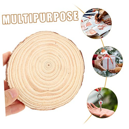 Abaodam 50 Pcs Round Wood Chips Unfinished Wood Slices Unfinished Wood Circles Nativity Crafts for Kids Wood Rounds Flower Pot Decorations Key Decors