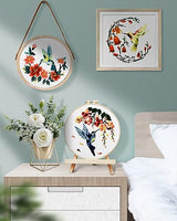 TINDTOP 3 Sets Embroidery Kit for Adult for Beginners, Hummingbird and Flower Embroidery Kit for Beginners Include Embroidery Cloth Hoops Threads for TINDTOP