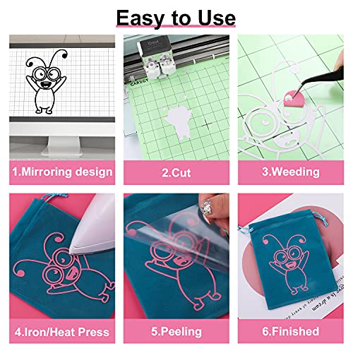 CAREGY Heat Transfer Vinyl for T-Shirts 12in.x10in. 15 Sheets-Iron On Vinyl HTV Bundle CAREGY