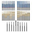 Genmitsu 50pcs Tungsten Carbide End Mill Router Bits, 1/8'' Shank CNC Bit Set Including 2-Flute Straight Bit, Flat Nose & Ball Nose End Mill, PCB Genmitsu