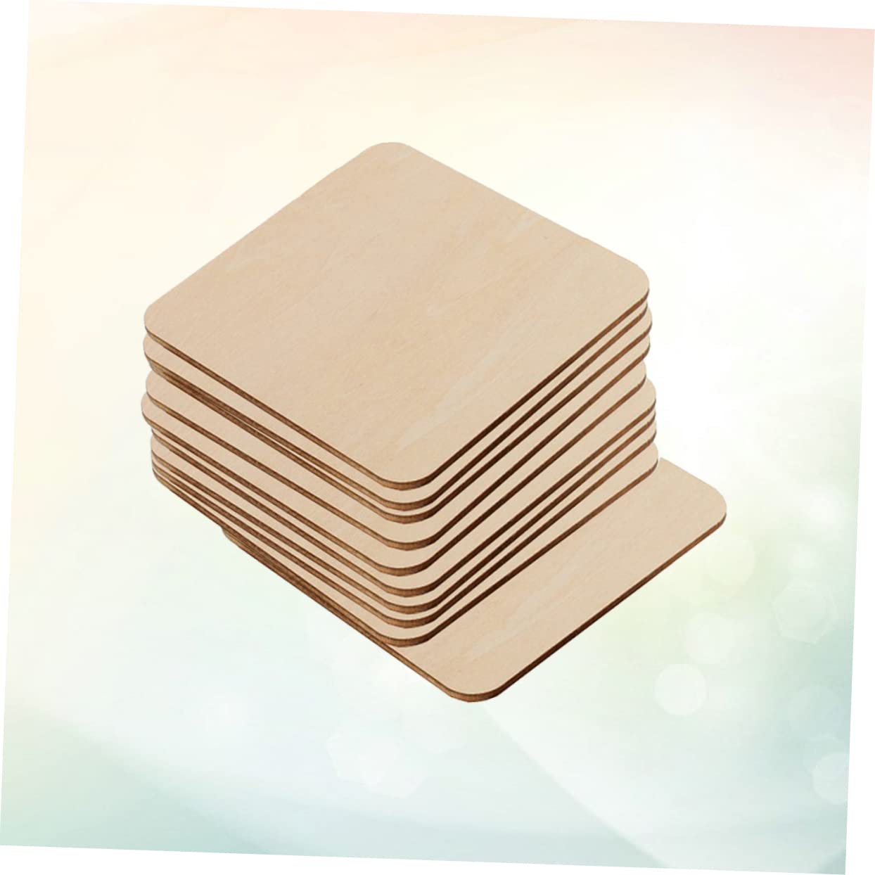 BESPORTBLE 20pcs Wooden Square Cutouts Square Wood Cutout DIY Cutouts Crafts Jewelry Accessories Unfinished Wood Crafts Natural Wood Slices Wooden BESPORTBLE