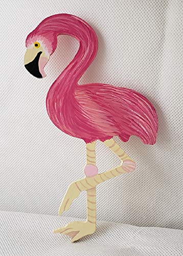 Flamingo Cutout Unfinished Wood Animal Kids Room Beach Coloring Book Door Hanger MDF Shape Canvas Style 2 (6") - WoodArtSupply