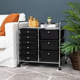 Mind Reader Rolling Cart with Drawers, Utility Cart, Craft Storage, Kitchen, Metal, 24.25"L x 15.25"W x 26.25"H, Black/Silver Mind Reader