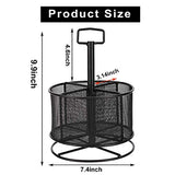 Marbrasse Mesh Desk Organizer, 360-Degree Rotating Multi-Functional Pen Holder, 4 Compartments Desktop Stationary Organizer, Home Office Art Supply Marbrasse