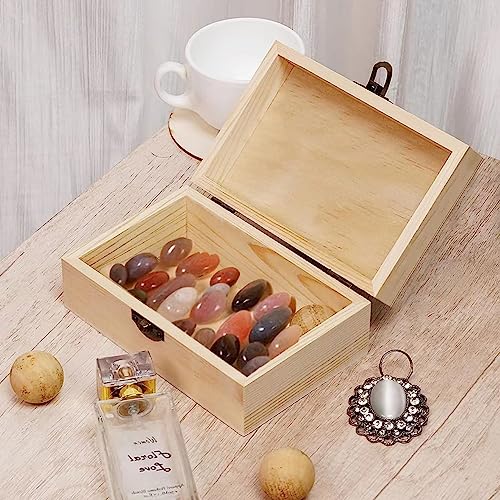 OMUFBTO unfinished wooden box, small wooden gift boxes with lids,paintable little wooden box, Jewelry Boxes wooden and Wooden Gift Box for Home