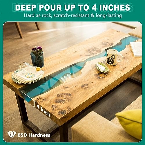 Teexpert Deep Pour Epoxy Resin, 3 Gallon Epoxy Resin Kit for 2-4" Pour Depths, Crystal Clear & High Gloss, Bubble-Free Casting Resin for River Teexpert