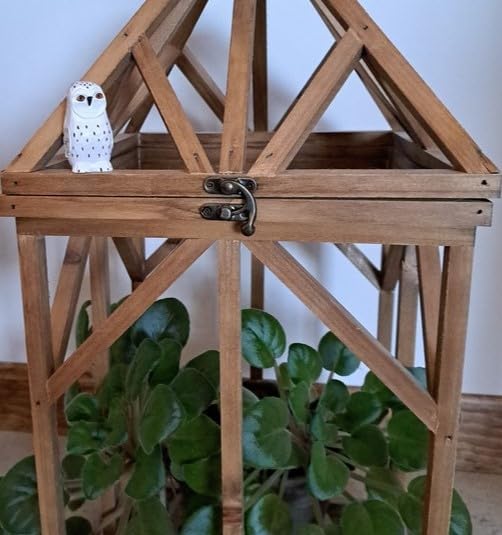 Selsela Snowy White Owl Wood Figurine Fake Decoy Miniature Great Spotted Bird Carved Small Animals Collectible Garden Statue Selsela