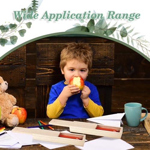 Suzile 12 Pcs Unfinished Wood Box with Sliding Lid 9 x 2.2 x 1.2 Inch Small Wood Box Case Container Gift Jewelry Box Pencil Box for Christmas Wedding Suzile