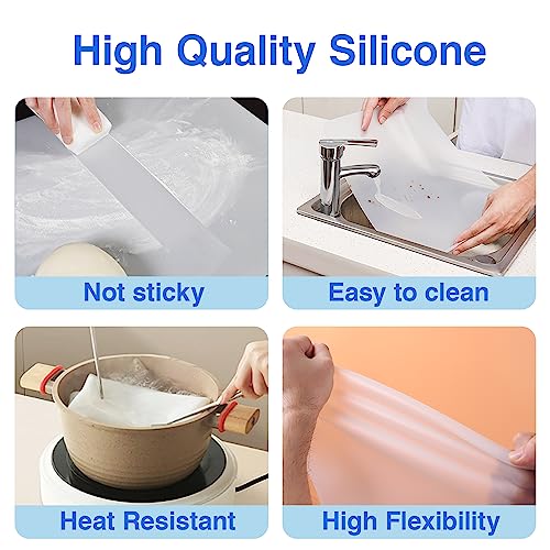 Silicone Mats for Crafts, Translucent, Non-Slip Heat Resistant, 11.8×15.7In (2/Pack) Silicone Placemats for Jewelry, Epoxy Resin,Glitter Slime, DIY - WoodArtSupply