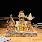 bennama 3D Wooden Puzzles Halloween House Kits Includes Light Strip, Brainteaser and Puzzle for Halloween/Birthday,Gifts for Adults and Teens to bennama