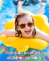 Kanayu 24 Pcs Sunglasses DIY Kit Kids Round Flower Sunglasses Bulk with 200 Random Letter Beads 100 Daisy Charms and 2 Glues Craft Party Favors Gifts Kanayu