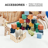 COHEALI 36 pcs Wooden Art Craft Decor Accessory DIY Spindles Unfinished Dollhouse Wood Handrails Layout Models Miniature Furniture for Mini Railing COHEALI