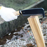 KAKURI Japanese NATA Hatchet Tool with Protruding Tip 7" [Single Bevel] Made in Japan, Heavy Duty Garden Axe Tool with Wood Handle for Cutting, KAKURI