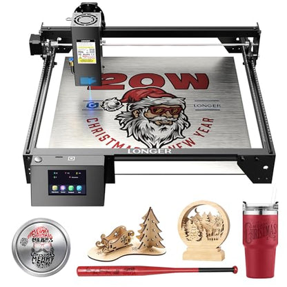 LONGER RAY5 20W Higher Accuracy Laser Engraver and Cutter, 130W Laser Engraving Cutting Machine can Cut 0.05mm Metal and Engrave Hundreds of Colors