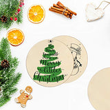 60 Pieces 5 Inch Unfinished Wooden Circles Blank Natural Round Wood Slices Wooden Cutout Tiles for DIY Crafts Home Decoration Painting Staining Coopay