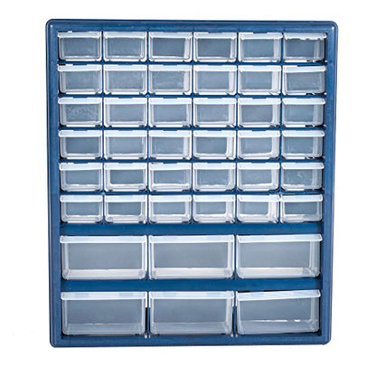 Plastic Storage Drawers – 42 Compartment Organizer – Desktop or Wall Mount Container for Hardware, Parts, Crafts, Beads, or Tools by Stalwart, 10 - WoodArtSupply