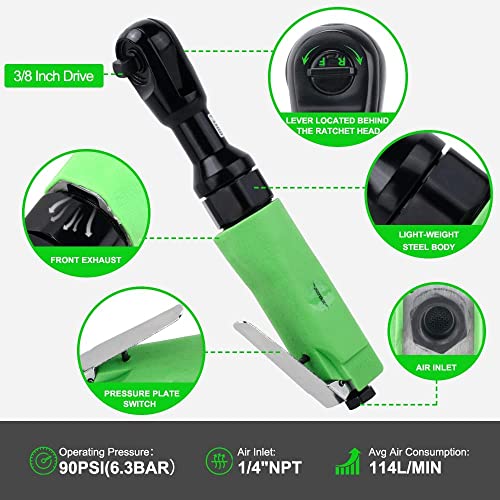 Dotool Air Impact Gun 1/2" Drive 880 ft-lbs with 3/8" Air Ratchet Wrench 50 ft-lbs Pneumatic Impact Wrenc 7800RPM Pneumatic Aluminum 160 RPM - WoodArtSupply