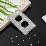Outlet Covers.2 Pack Shiny Rhinestones Wall Plate Rhinestones Light Switch Cover Decorative Bling Switch Cover Crystal Outlet Covers Decorative Wall Mozeat Lens