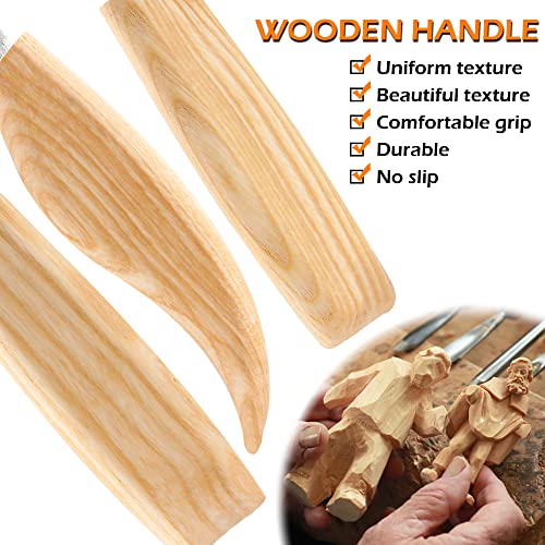 Wood Whittling Kit 6PCS Professional and High Performance Stainless Steel Tools Set for Beginner Carving for Adults and Kids Beginners Wood Carving - WoodArtSupply