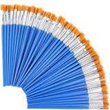 UPINS 100 Pcs Flat Paint Brushes,Small Brush Bulk for Detail Painting UPINS