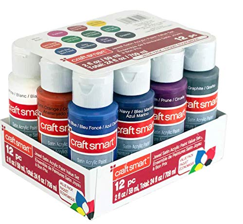 Craft Smart Acrylic Paint 12 Pack Value Set (Jewel) - WoodArtSupply