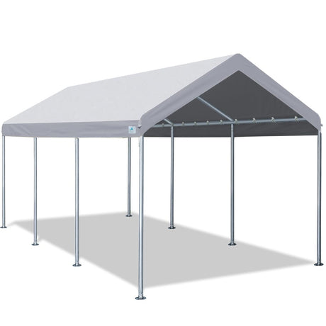ADVANCE OUTDOOR Adjustable 10x20 ft Heavy Duty Carport Car Canopy Garage Boat Shelter Party Tent, Adjustable Peak Height from 9.5ft to 11ft, Gray ADVANCE OUTDOOR